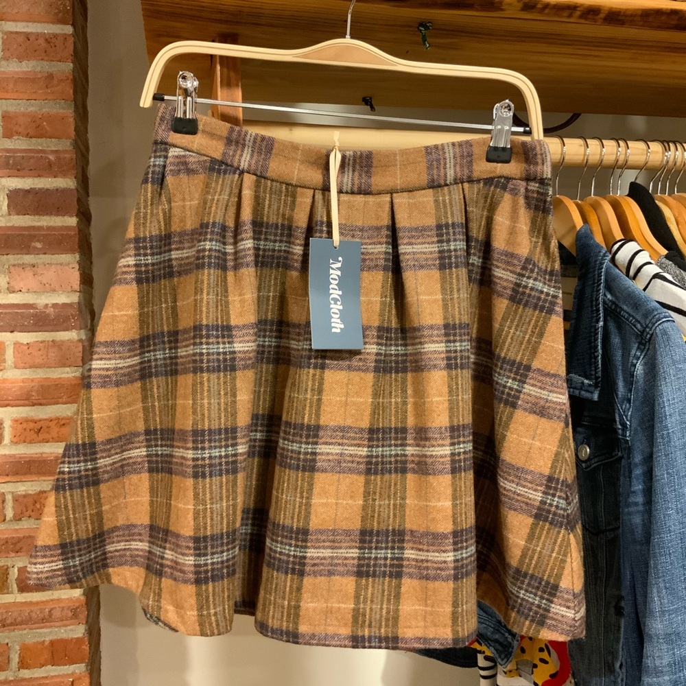 ModCloth Brisk Taker Wool Mini Skirt | 8